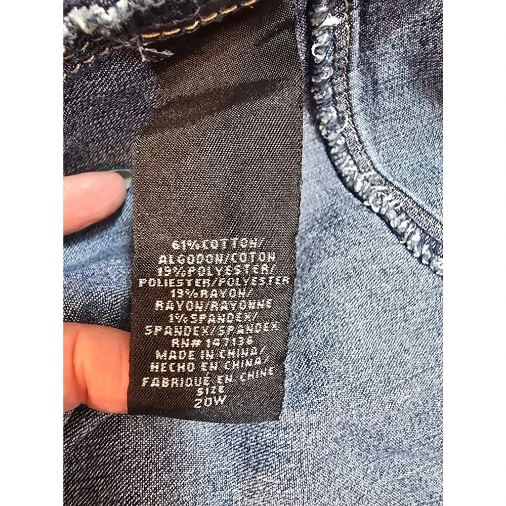 A3 Denim Skinny‎ Jeans Women's Size 20W Embellished Waist Blue Stretch New